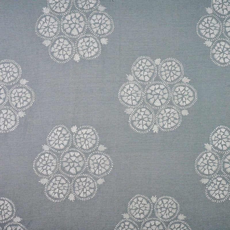 Purchase sample of 77490 Isla Hand Embroidery, Sky by Schumacher Fabric