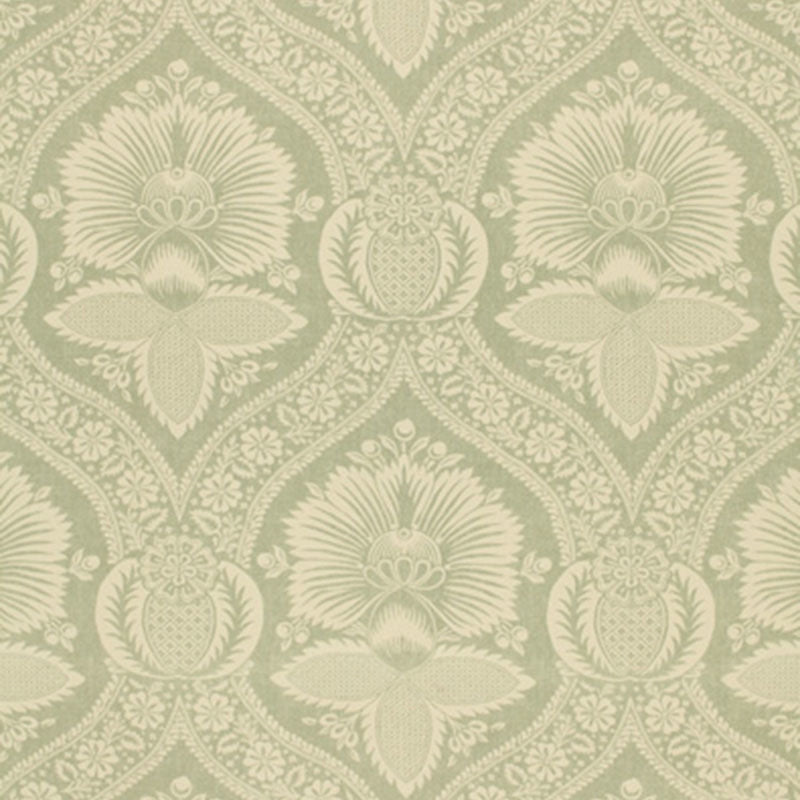 Purchase sample of 173373 Villandry Damask Print, Mineral by Schumacher Fabric
