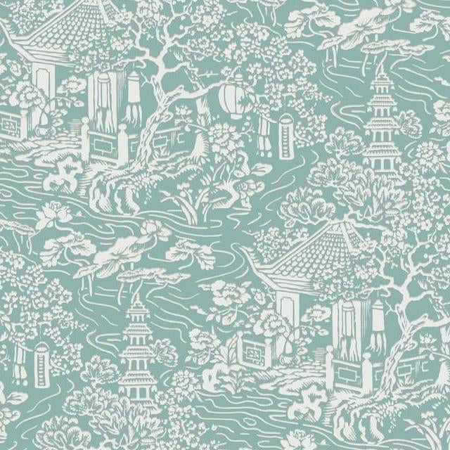 Purchase AF6575 Tea Garden Chinoiserie Blue Green by Ronald Redding Wallpaper
