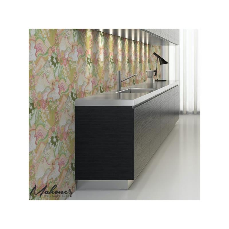 Shop 5013551 Daisy Chain Green And Pink Schumacher Wallcovering Wallpaper