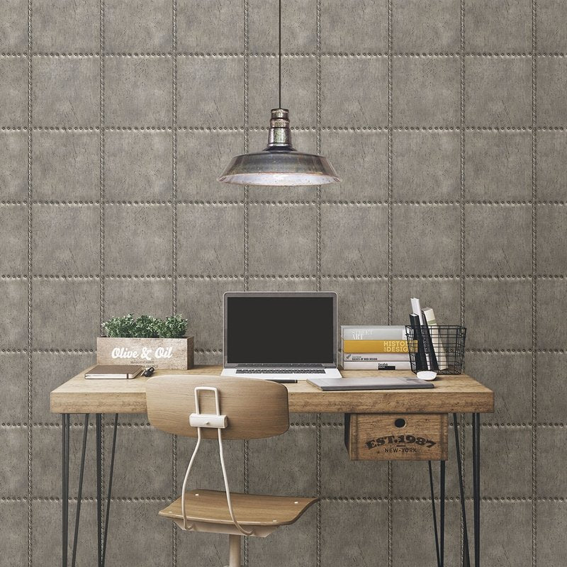 View 2922-22343 Trilogy Hale Pewter Sheet Metal Pewter A-Street Prints Wallpaper