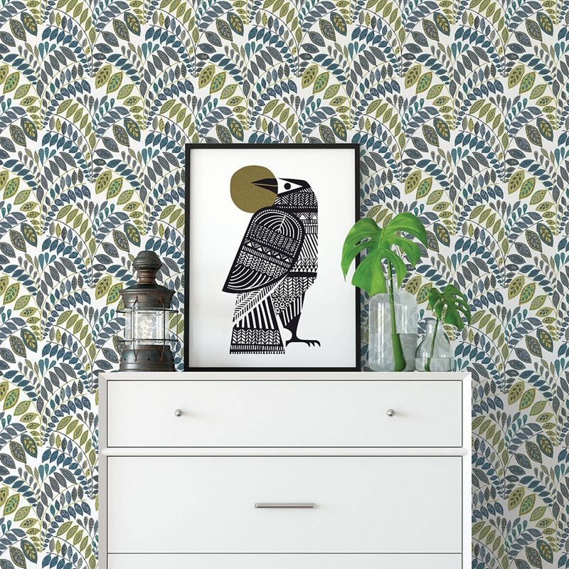 Shop 2821-25142 Folklore. Fiddlehead Green A-Street Wallpaper