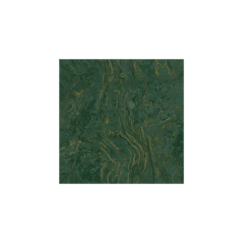 Sample - KT2222 Ronald Redding 24 Karat, Polished Marble Wallpaper Green by Ronald Redding