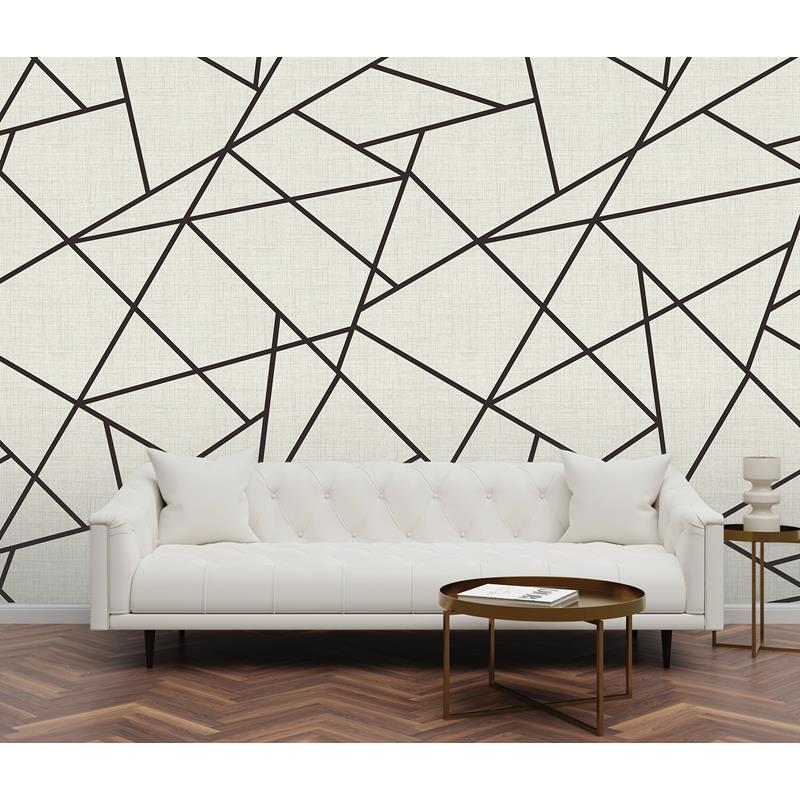 Find ASTM3914 Katie Hunt Modern Lines Black on Dove Grey Wall Mural A-Street Prints Wallpaper