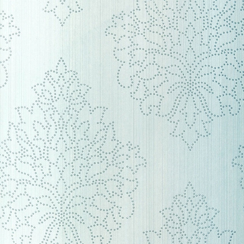 Select 5005661 Beaded Damask Sky Schumacher Wallpaper