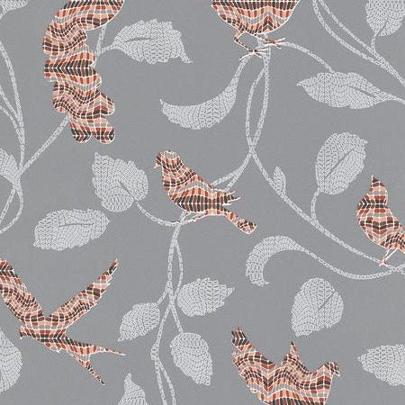 Find 721713 Funky Flair Grey Birds by Washington Wallpaper