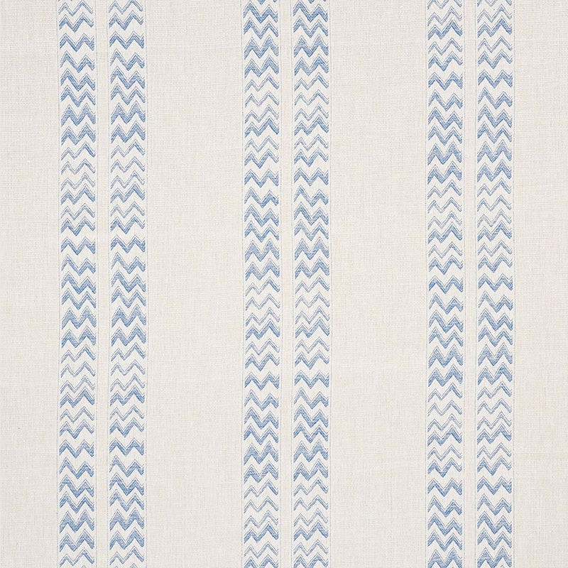 Purchase sample of 69971 Kudu Stripe, Blue by Schumacher Fabric