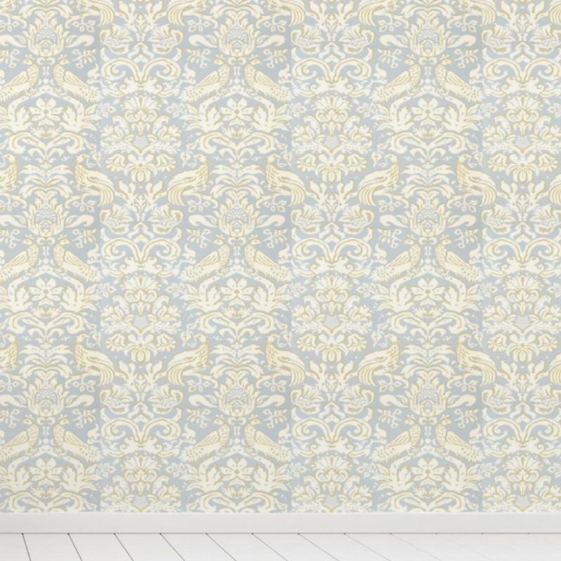 Shop 5003610 Aldwyn Damask Robin'S Egg Schumacher Wallpaper
