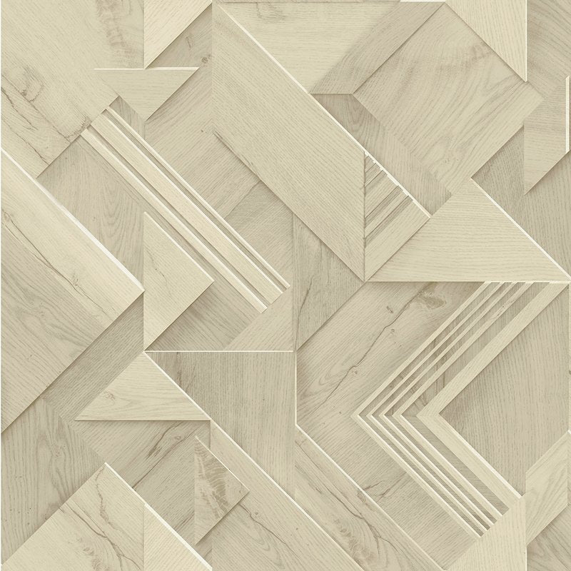View 4041-35307 Passport Cassian Taupe Wood Geo Wallpaper Taupe by Advantage