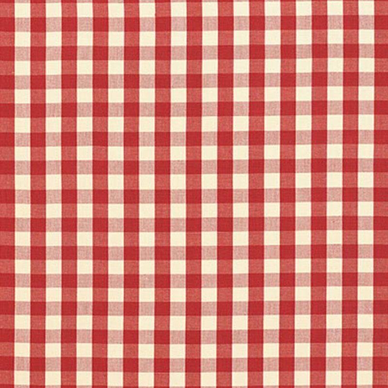 Purchase sample of 63054 Elton Cotton Check, Red by Schumacher Fabric