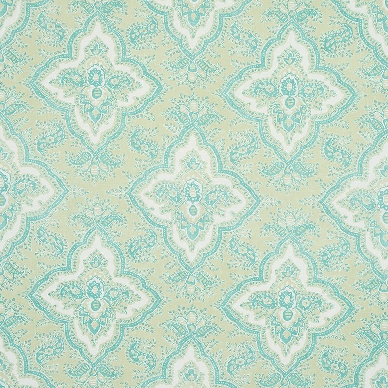 Purchase sample of 179441 Amalia Medallion Handmade Print, Mineral by Schumacher Fabric