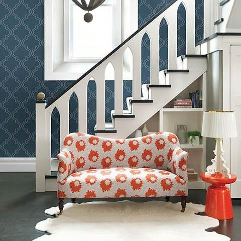 Save on 2625-21803 Symetrie Tetra Blue Quatrefoil A Street Prints Wallpaper