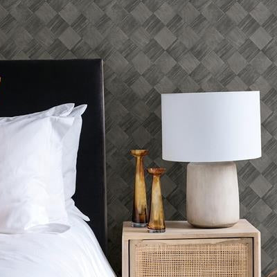 Select 2988-70800 Inlay Thriller Black Wood Tile Black A-Street Prints Wallpaper