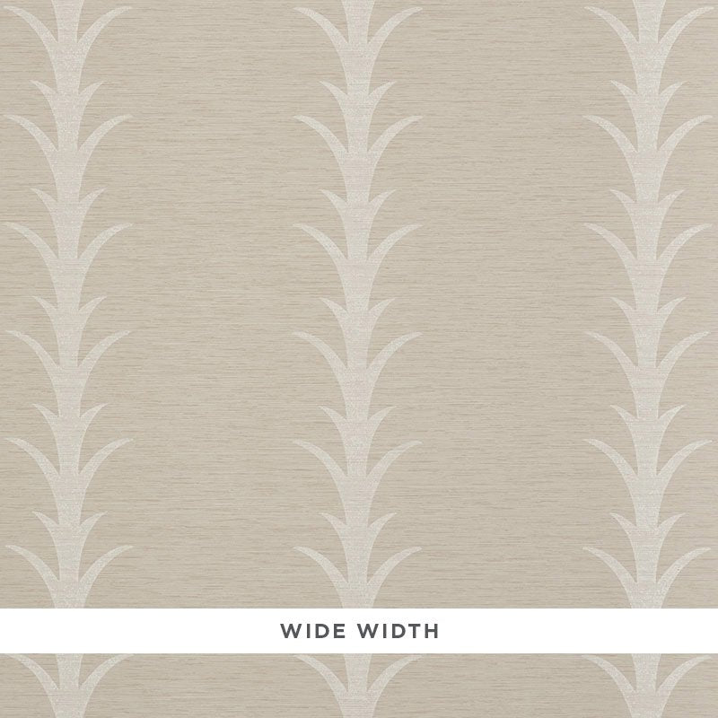 View 5008591 Acanthus Stripe Vinyl Taupe Schumacher Wallpaper