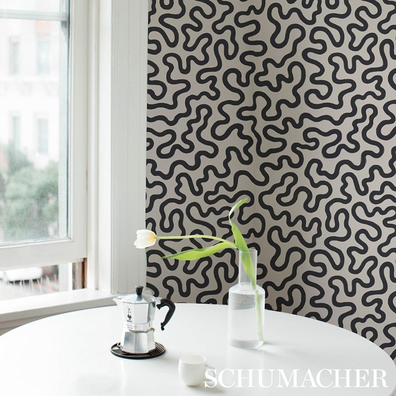 Search 5012930 Riley Soft Black Schumacher Wallcovering Wallpaper