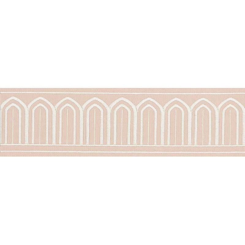 70764 | Arches Embroidered Tape, Blush - Schumacher Fabric