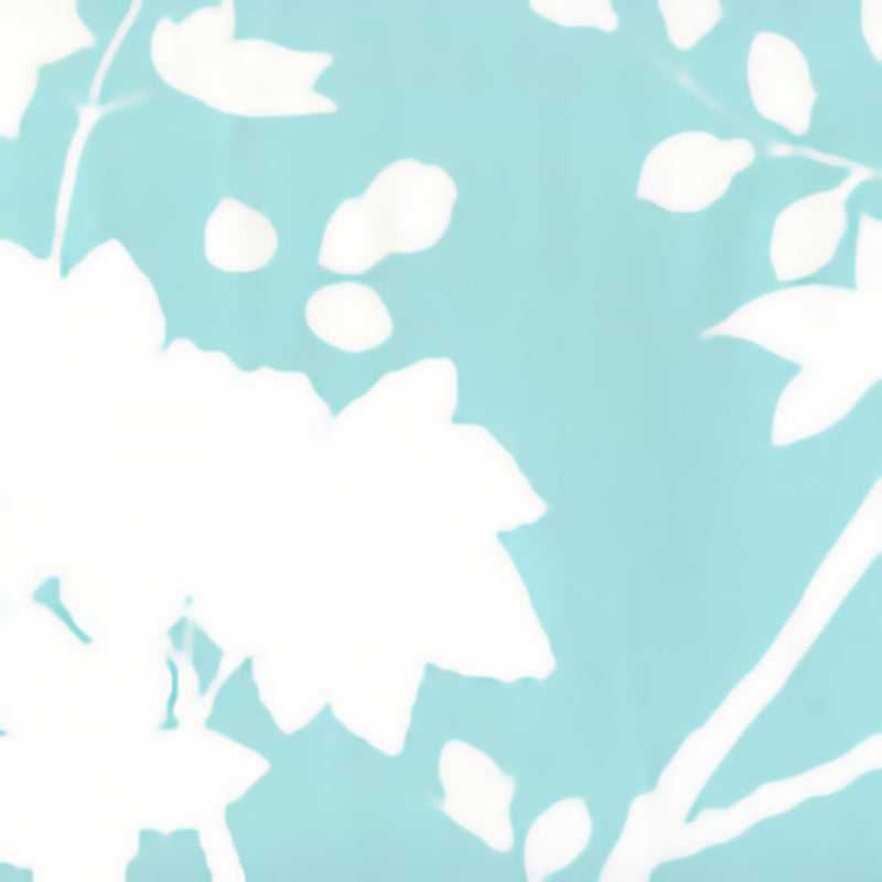 Looking 306182W Happy Garden Background Turquoise On White by Quadrille Wallpaper