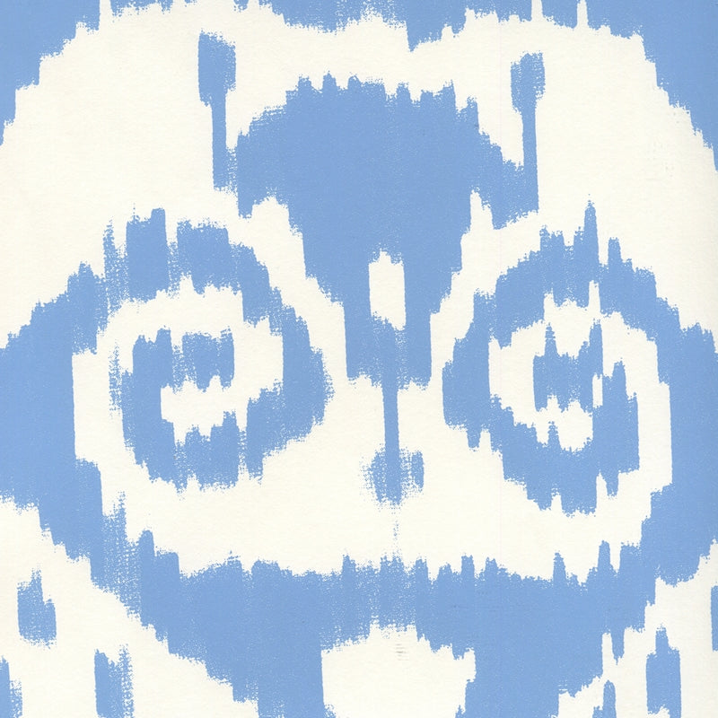 Select 306048W Malaya New Blue On Almost White by Quadrille Wallpaper