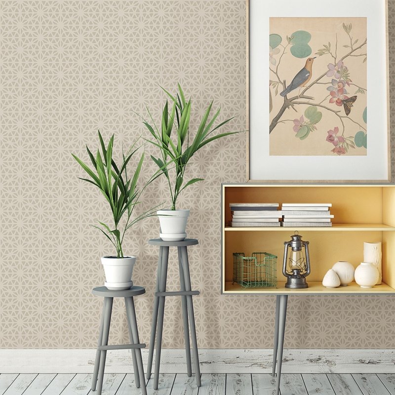 Select 2782-24548 Billie Taupe Geometric Habitat A-Street Prints Wallpaper