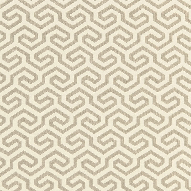 Purchase sample of 66882 Ming Fret, Flax by Schumacher Fabric