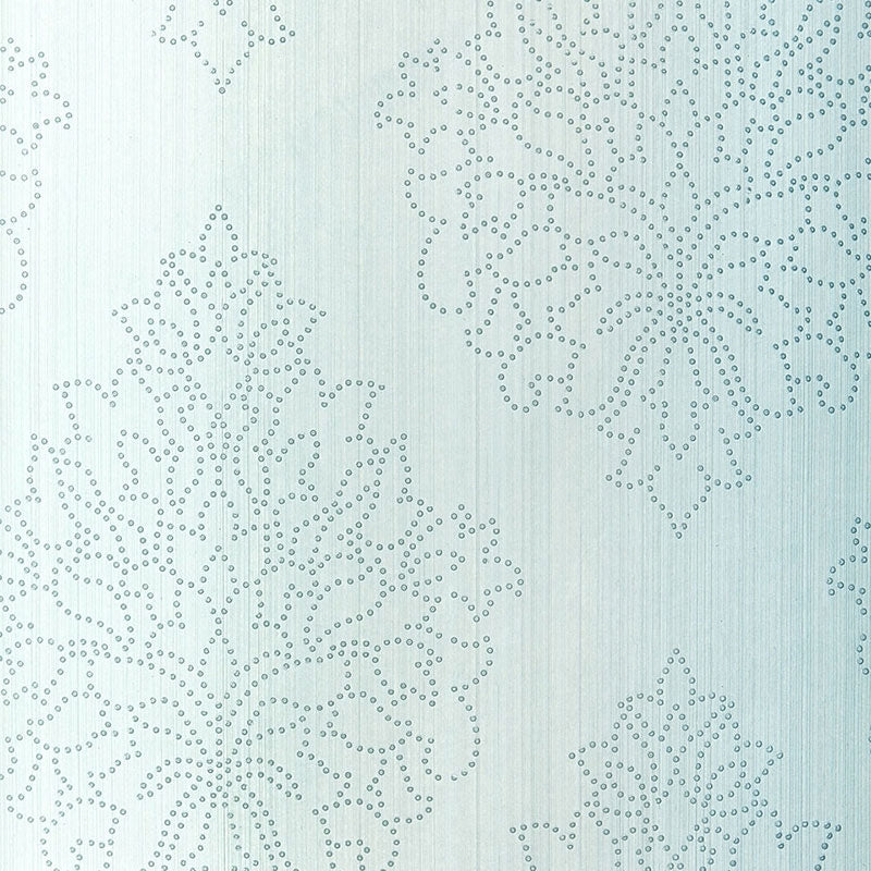 Select 5005661 Beaded Damask Sky Schumacher Wallpaper