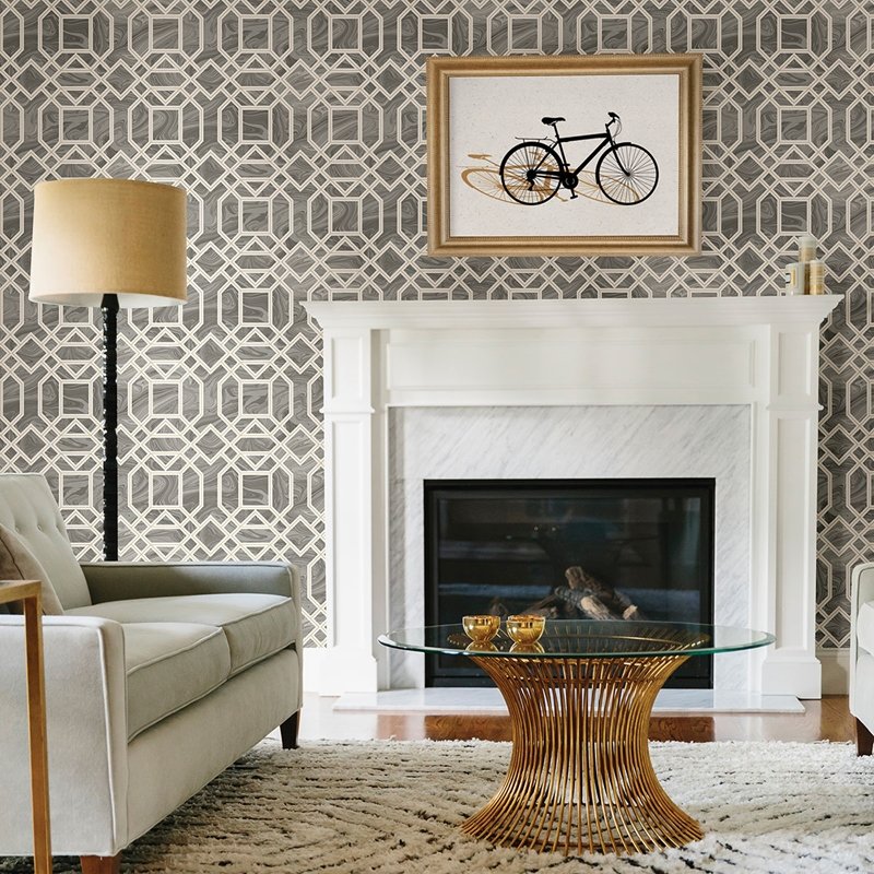 Save on 2763-24245 Moonlight Grey Geometric A-Street Prints Wallpaper