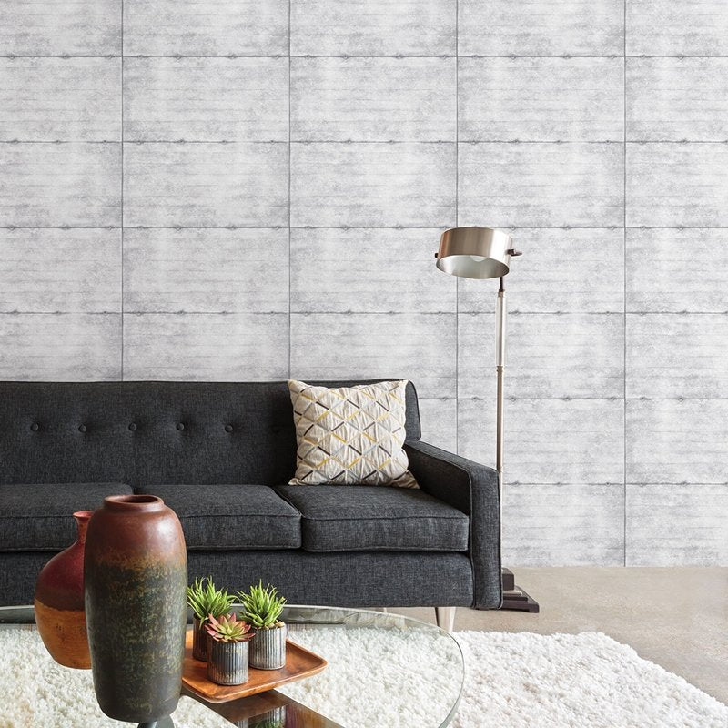 Search 2922-22303 Trilogy Reuther Light Grey Smooth Concrete Grey A-Street Prints Wallpaper