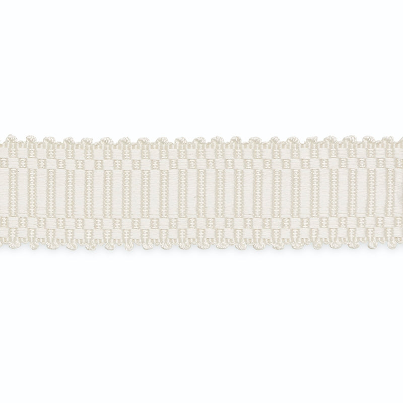 B107-1 | Eugenie Picot-Edge Braid, White - Schumacher Fabric