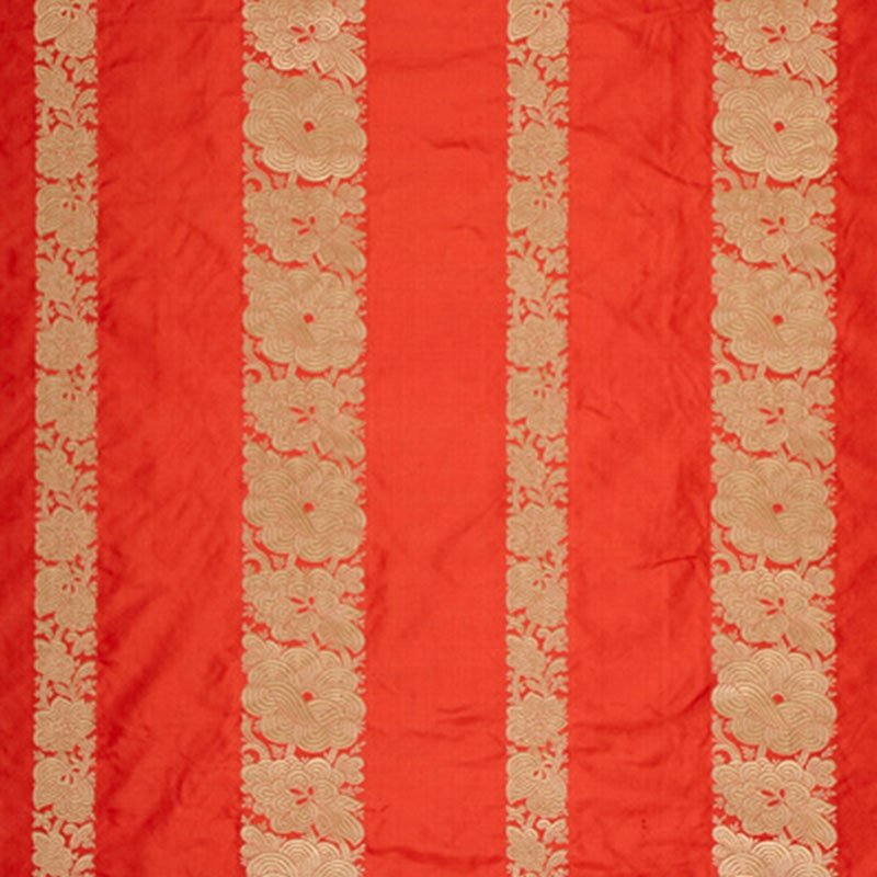 Purchase sample of 64431 Mandarin Silk Stripe, Coral by Schumacher Fabric
