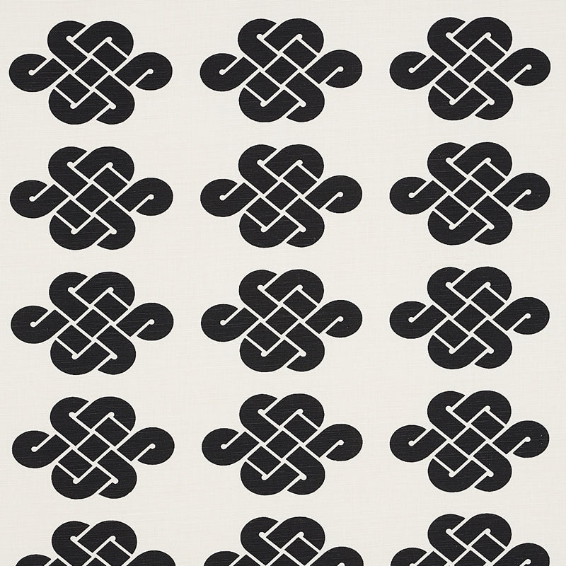 Purchase sample of 180030 Penelope Knot, Black by Schumacher Fabric