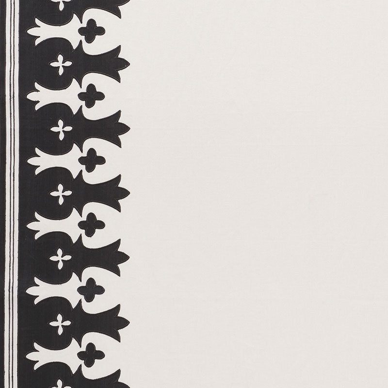 Purchase sample of 74181 Bergama, Carbon & Ivory by Schumacher Fabric