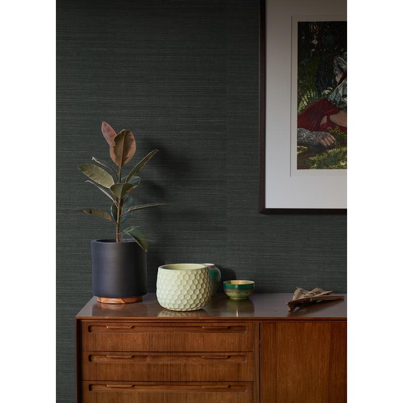 Find 2923-80075 Twine Kowloon Charcoal Sisal Charcoal A-Street Prints Wallpaper