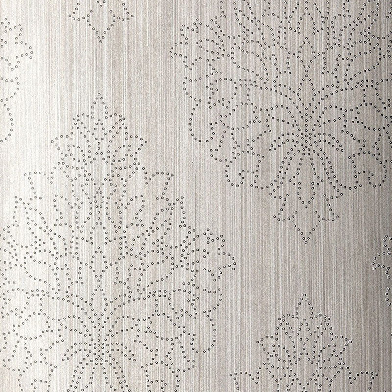 Buy 5005662 Beaded Damask Zinc Schumacher Wallpaper