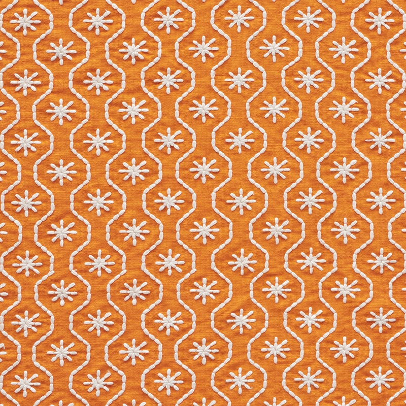 Purchase sample of 73491 Gigi Embroidery, Orange by Schumacher Fabric