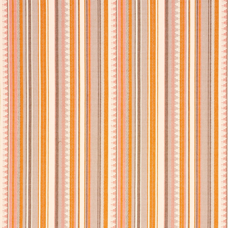 Purchase sample of 78732 Zuni Stripe, Orange & Pink by Schumacher Fabric
