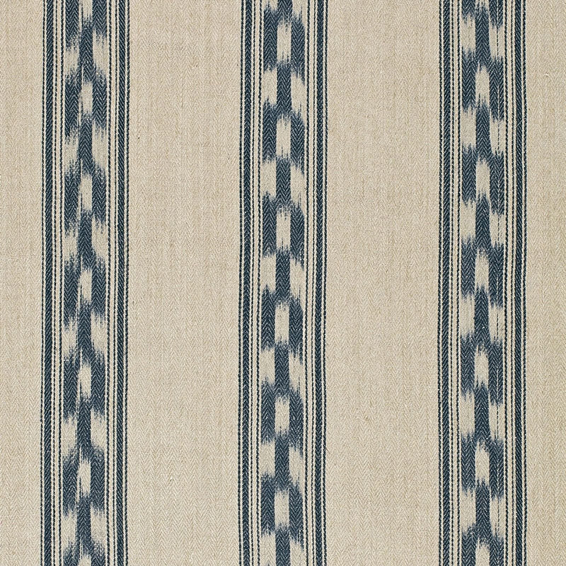 Purchase sample of 67511 Mojave Ikat Stripe, Indigo by Schumacher Fabric