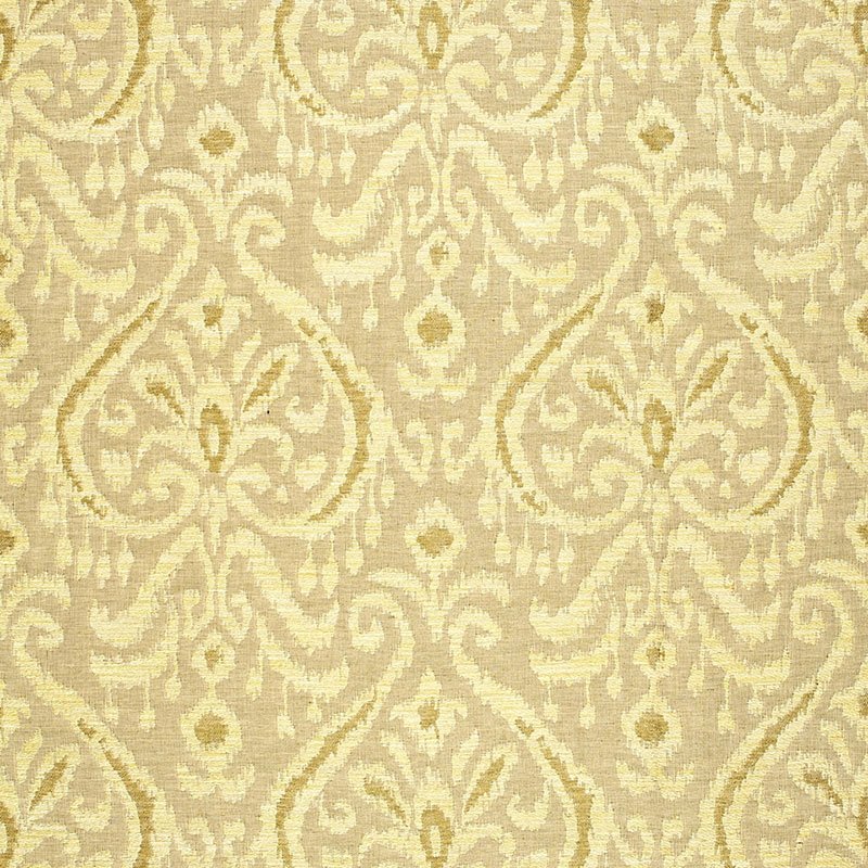 Purchase sample of 65633 Maroc Linen Damask, Sauterne by Schumacher Fabric
