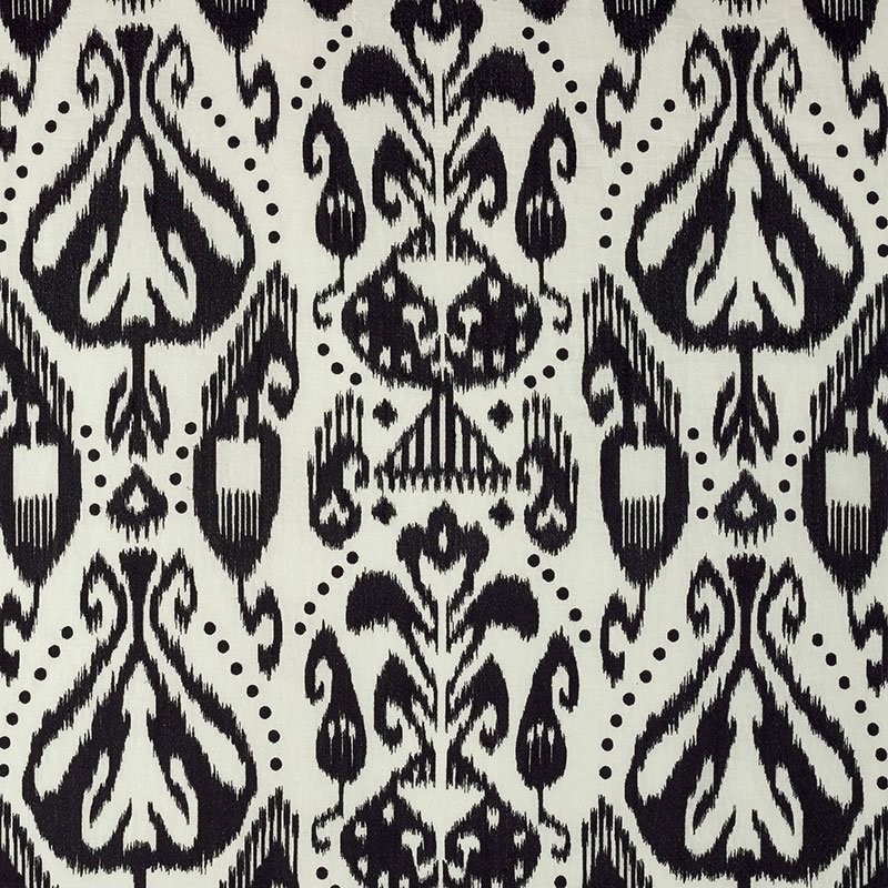 Purchase sample of 69482 Kiva Embroidered Ikat, Raven by Schumacher Fabric