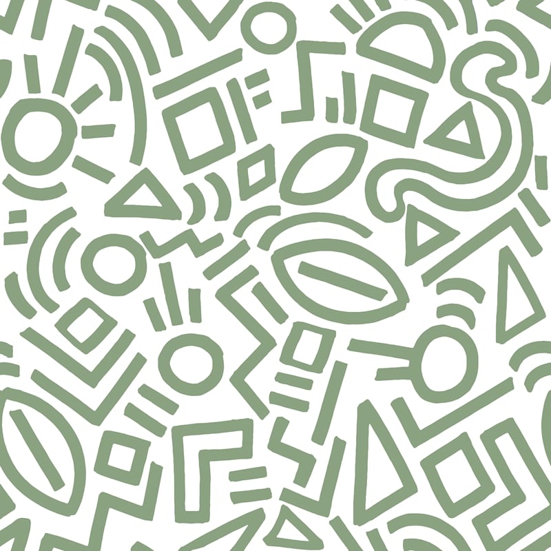 AES4791 Aelfie Sage Doodle Abstract Peel & Stick Wallpaper by NuWallpaper