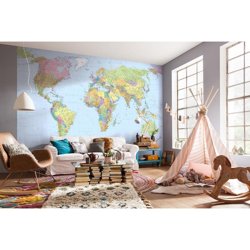 XXL4-038 Colours World Map Mural by Brewster,XXL4-038 Colours World Map Mural by Brewster2