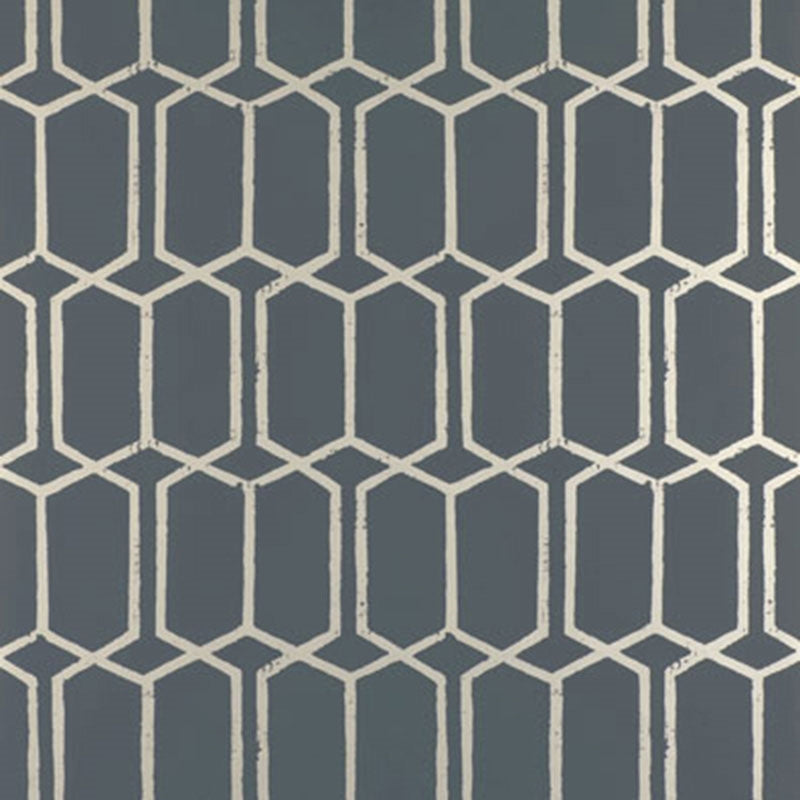 Search 5003281 Modern Trellis Charcoal Metallic Schumacher Wallpaper