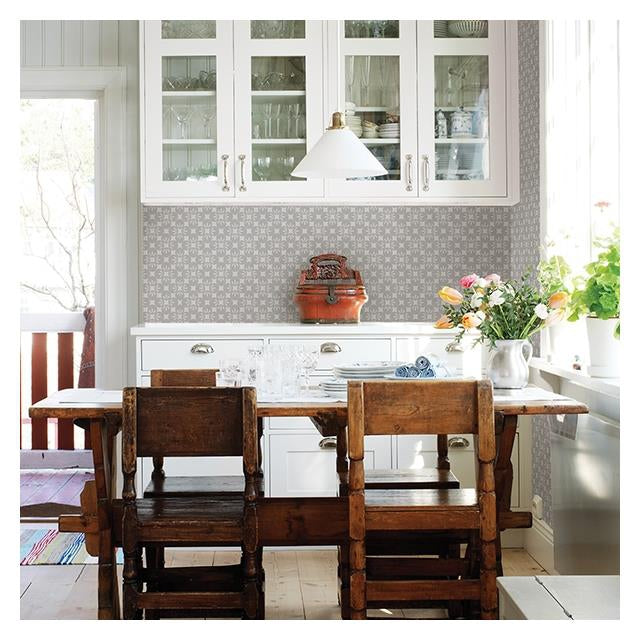 View 2716-23830 Orbit Grey Floral A-Street Prints Wallpaper