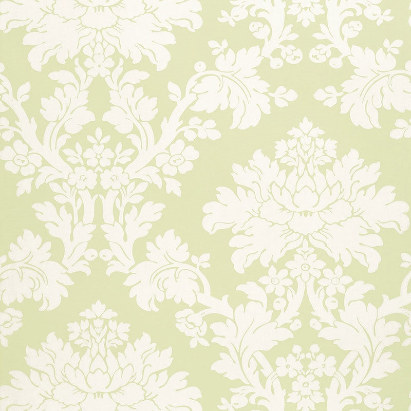 Purchase 5004462 Tierni Damask Celery Schumacher Wallpaper