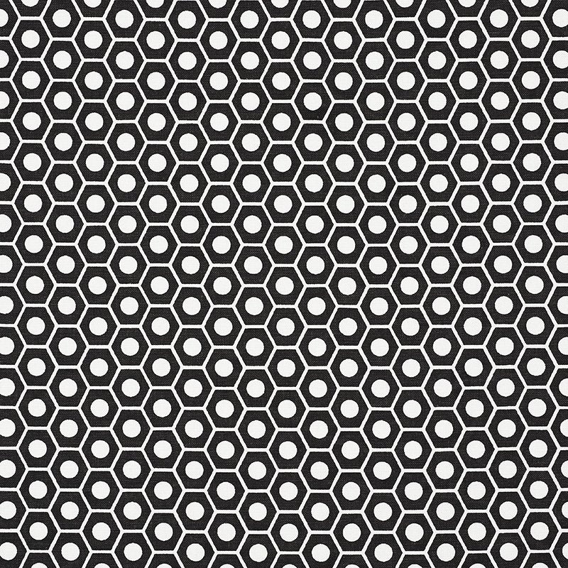 Purchase sample of 177078 Queen B, Black by Schumacher Fabric