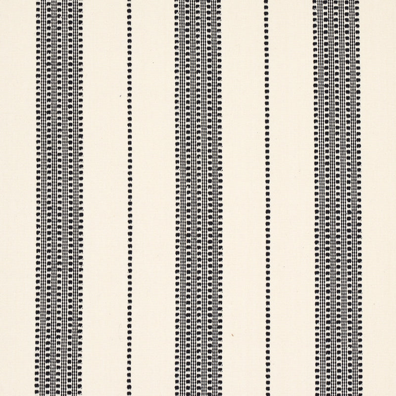 Purchase sample of 79094 Lubeck Stripe, Black by Schumacher Fabric