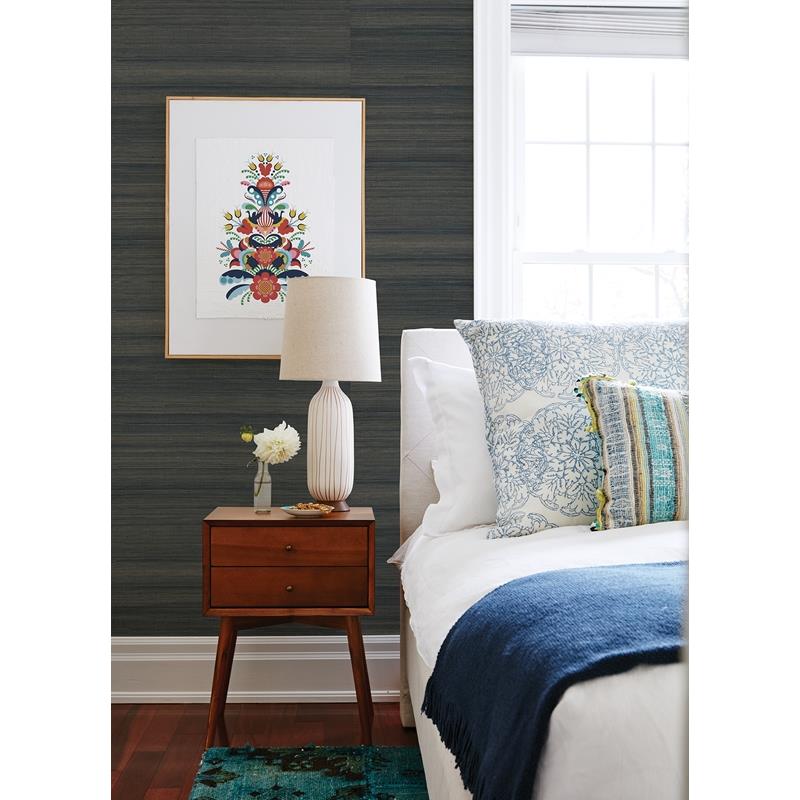 Select 2923-86104 Twine Mai Indigo Grasscloth Indigo A-Street Prints Wallpaper