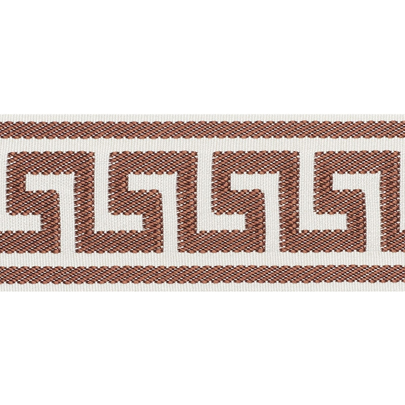 74704 | Etienne Silk Greek Key, Brown - Schumacher Fabric