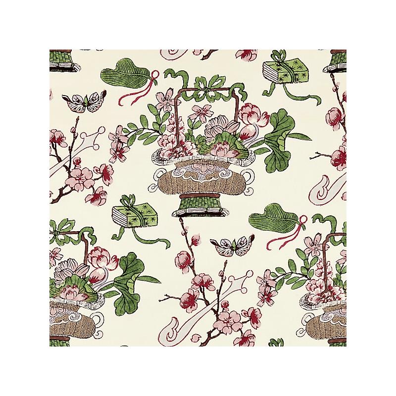 Looking 16591-003 Shanghai Blossoms Mulberry by Scalamandre Fabric