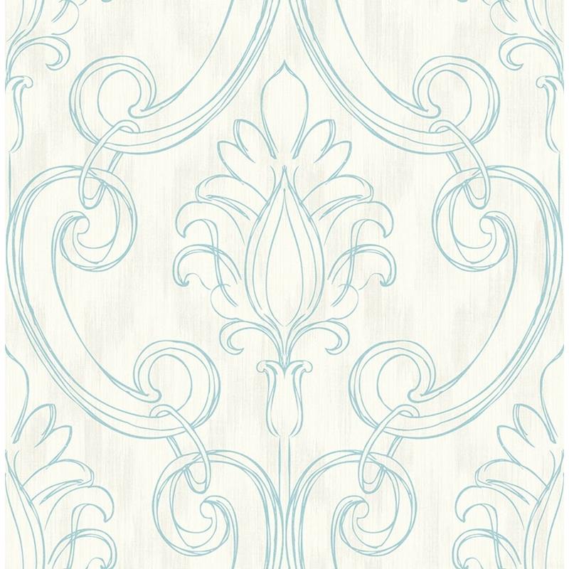 Save MT80002 Montage Blue Damask by Seabrook Wallpaper