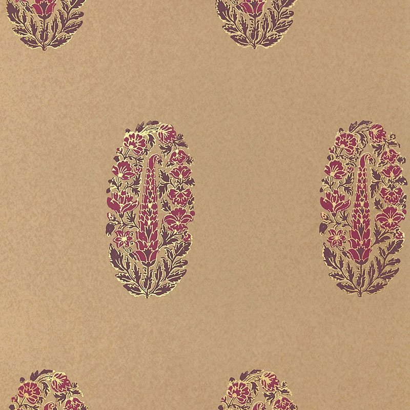 Order 5005313 Askandra Flower Aubergine and Cerise by Schumacher Wallpaper